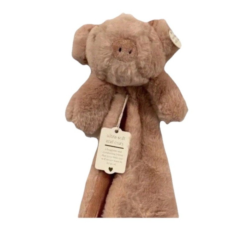 Baby Pink Pig Lovey Farm Animal Plush Newborn Rosette Security Blanket Toy NWT - Picture 3 of 6